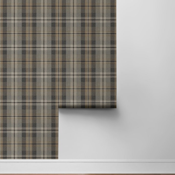 Harry &amp; Grace Peel &amp; Stick Thornbury Tailored Plaid Cliffside Wallpaper image 6 of 6