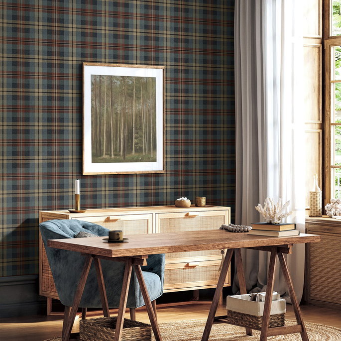 Harry &amp; Grace Peel &amp; Stick Thornbury Tailored Plaid Americana Wallpaper image 2 of 6