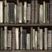 Harry &amp; Grace Peel &amp; Stick Faux Bookshelves Shale Wallpaper thumbnail image 1 of 6