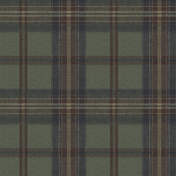 Harry &amp; Grace Peel &amp; Stick Herringbone Plaid Adobe &amp; Antique Green Wallpaper image 1 of 6