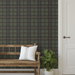 Harry &amp; Grace Peel &amp; Stick Herringbone Plaid Adobe &amp; Antique Green Wallpaper thumbnail image 2 of 6