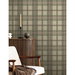 Harry &amp; Grace Peel &amp; Stick Herringbone Plaid Clay &amp; Sage Wallpaper thumbnail image 3 of 6