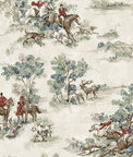 Harry & Grace Peel & Stick Horse Race Bluestone & Garnet Wallpaper