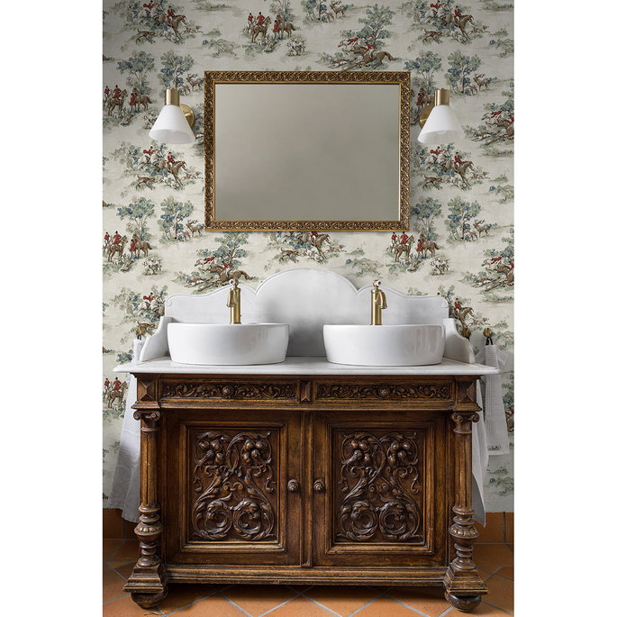 Harry &amp; Grace Peel &amp; Stick Horse Race Bluestone &amp; Garnet Wallpaper image 2 of 7