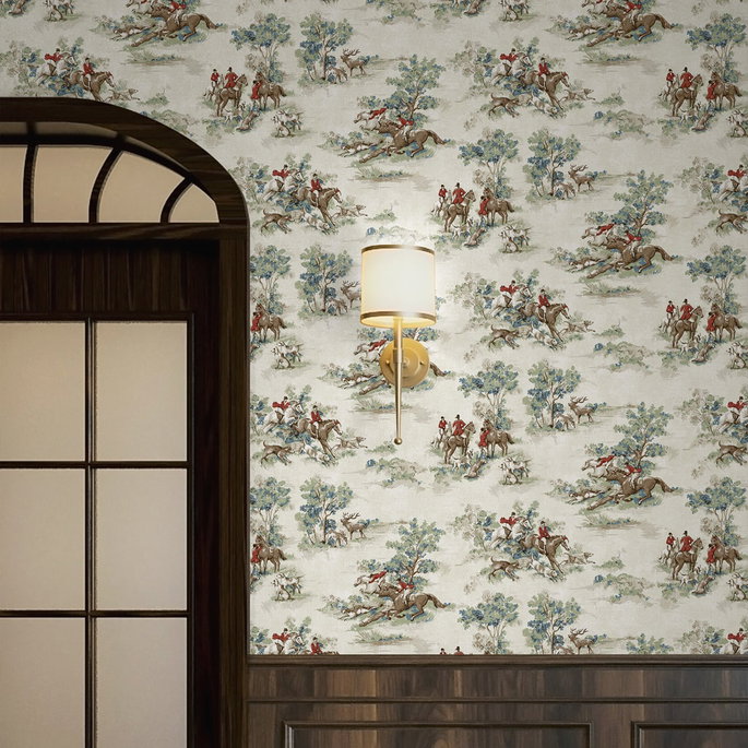 Harry &amp; Grace Peel &amp; Stick Horse Race Bluestone &amp; Garnet Wallpaper image 6 of 7