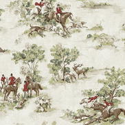 Harry & Grace Peel & Stick Horse Race Rosemary & Garnet Wallpaper