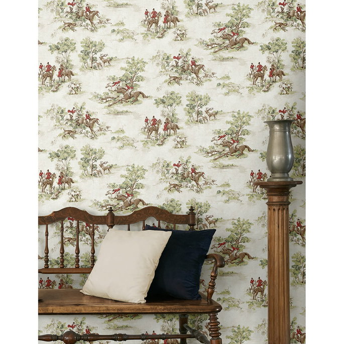 Harry &amp; Grace Peel &amp; Stick Horse Race Rosemary &amp; Garnet Wallpaper image 5 of 7