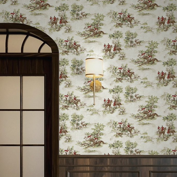 Harry &amp; Grace Peel &amp; Stick Horse Race Rosemary &amp; Garnet Wallpaper image 6 of 7