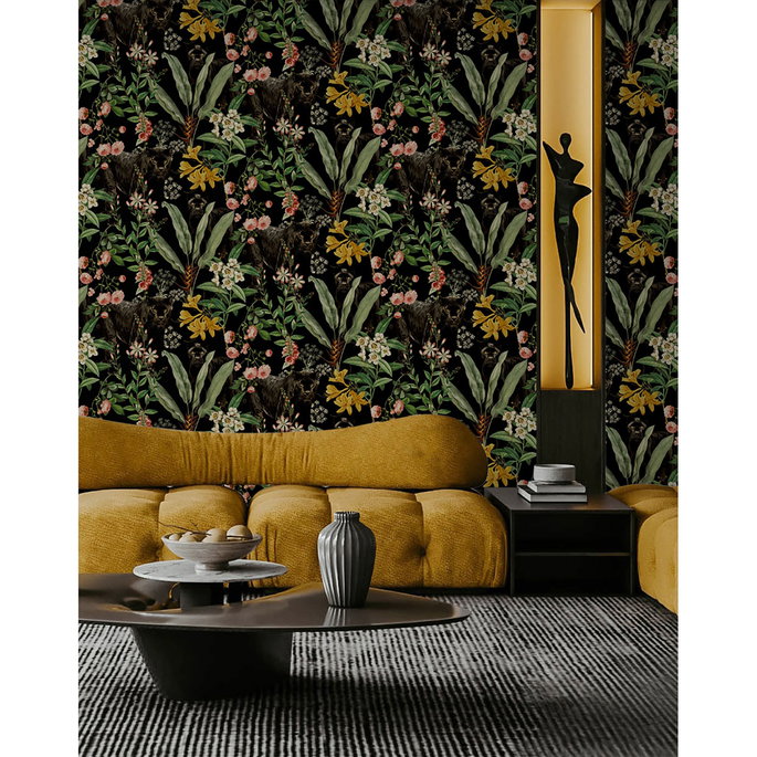 Harry &amp; Grace Peel &amp; Stick Panther Jungle Onyx Wallpaper image 2 of 7
