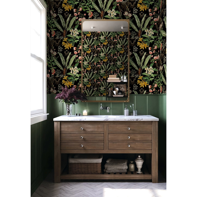 Harry &amp; Grace Peel &amp; Stick Panther Jungle Onyx Wallpaper image 3 of 7