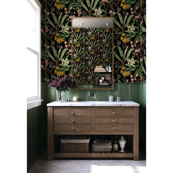 Harry &amp; Grace Peel &amp; Stick Panther Jungle Onyx Wallpaper image 3 of 7