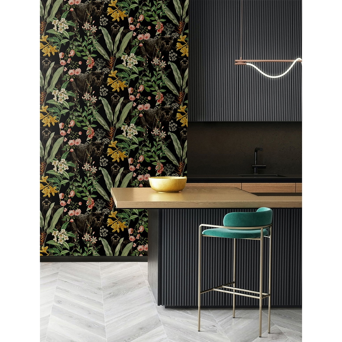 Harry &amp; Grace Peel &amp; Stick Panther Jungle Onyx Wallpaper image 4 of 7