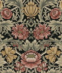 Harry & Grace Peel & Stick Acanthus Floral Cameo Ebony Wallpaper