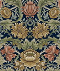 Harry & Grace Peel & Stick Acanthus Floral Cameo Dark Blue Wallpaper