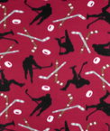 Red Hockey Fleece Fabric