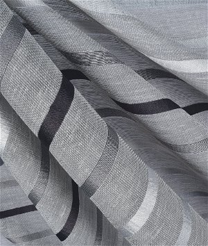 RK Classics 118" Ribbon Stripe Sheer Pewter Fabric