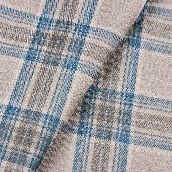 RK Classics Livingston Plaid Blue Blackout Fabric image 3 of 3