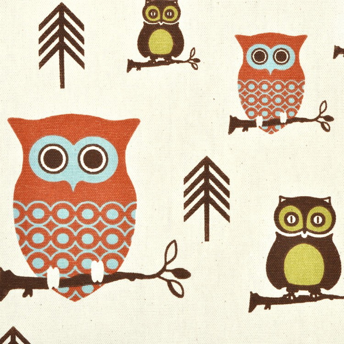 Premier Prints Hooty Village/Natural Canvas Fabric image 2 of 5