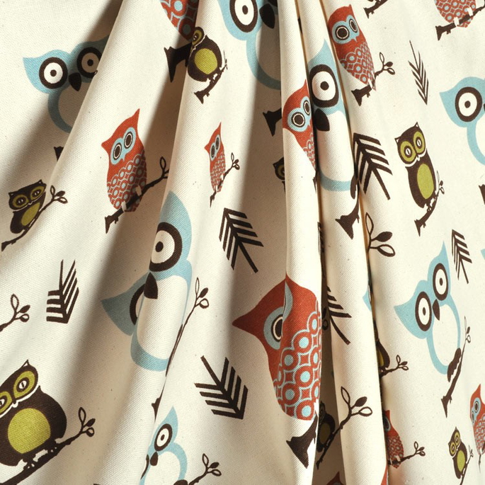 Premier Prints Hooty Village/Natural Canvas Fabric image 4 of 5