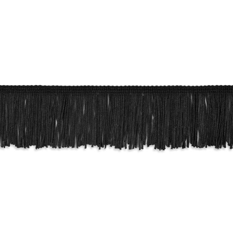 8 Stretch Chainette Fringe Trim Material By the Yard (Black)