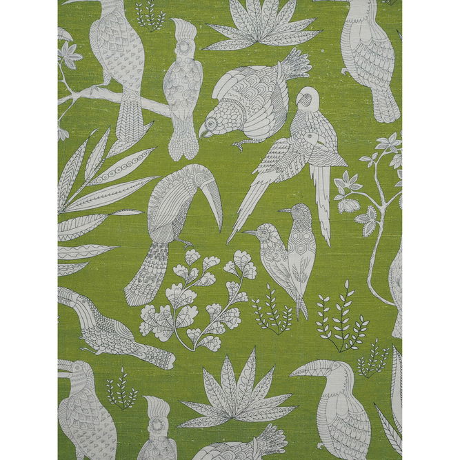 Brunschwig &amp; Fils Silk Bird Pistachio Fabric