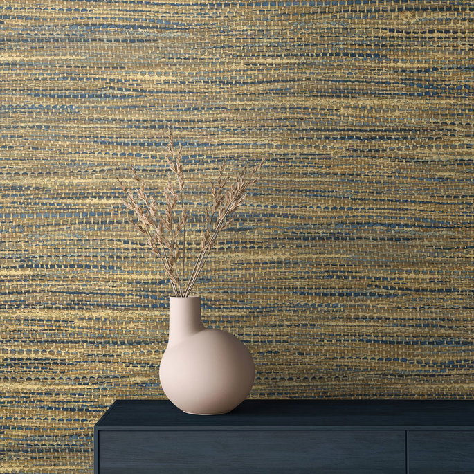 Seabrook Designs Rina Honey &amp; Navy Wallpaper image 2 of 2