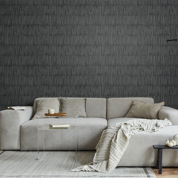 Seabrook Designs Naomi Charcoal Wallpaper image 2 of 2
