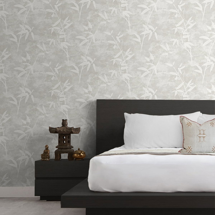 Seabrook Designs Honshu Bamboo Henon Gray Wallpaper image 2 of 2