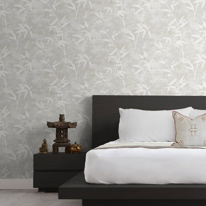 Seabrook Designs Honshu Bamboo Henon Gray Wallpaper image 2 of 2