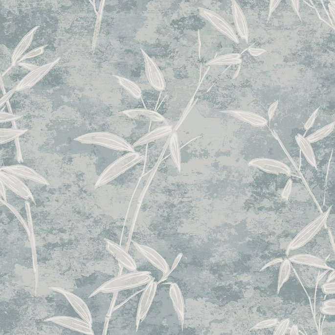 Seabrook Designs Honshu Bamboo Blue Smoke Wallpaper image 1 of 2