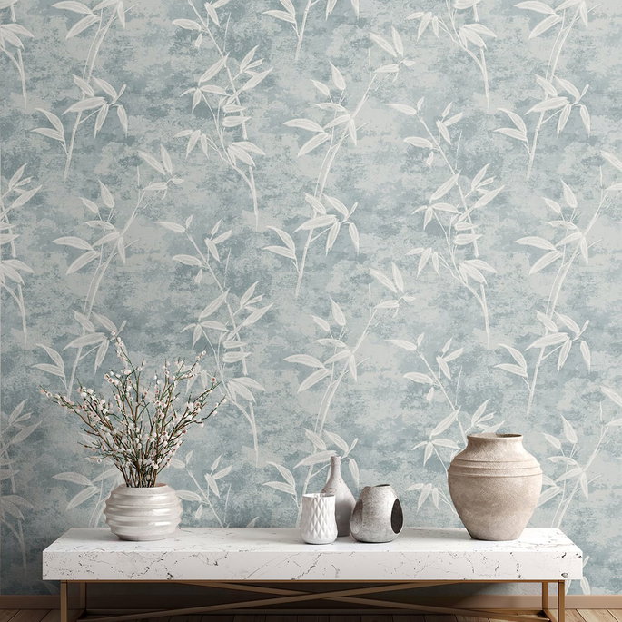 Seabrook Designs Honshu Bamboo Blue Smoke Wallpaper image 2 of 2
