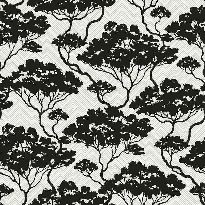 Seabrook Designs Nara Onyx &amp; Fog Wallpaper image 1 of 3