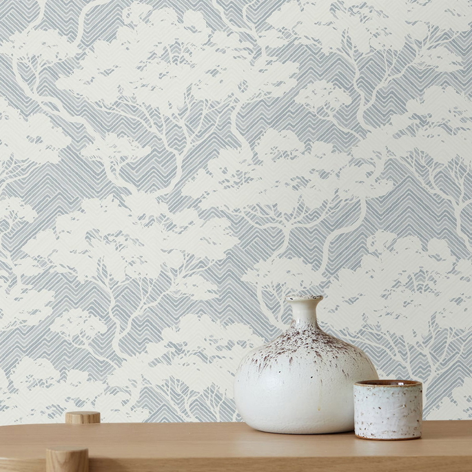 Seabrook Designs Nara Blue Mist Wallpaper image 2 of 3