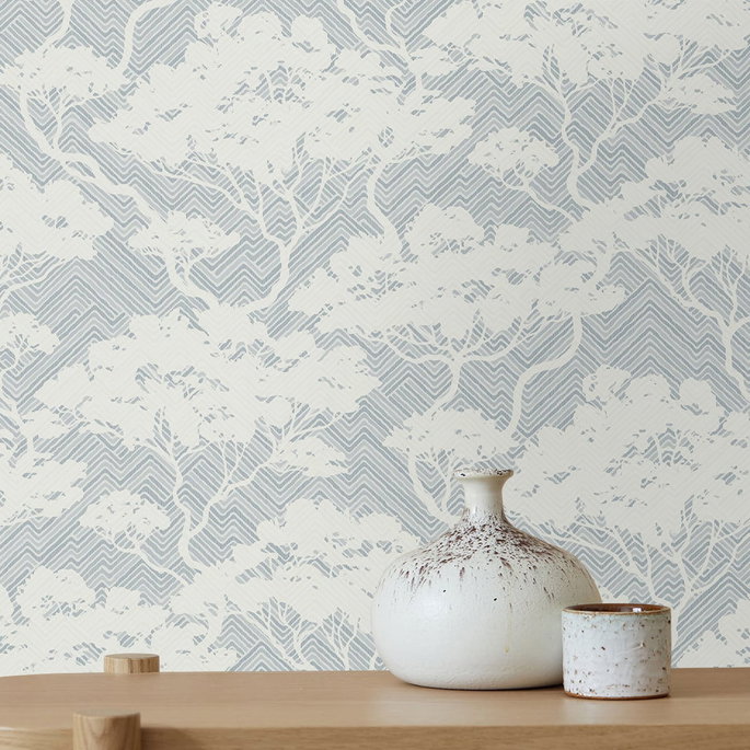 Seabrook Designs Nara Blue Mist Wallpaper image 2 of 3