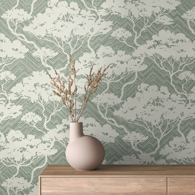 Seabrook Designs Nara Sage Wallpaper image 2 of 3