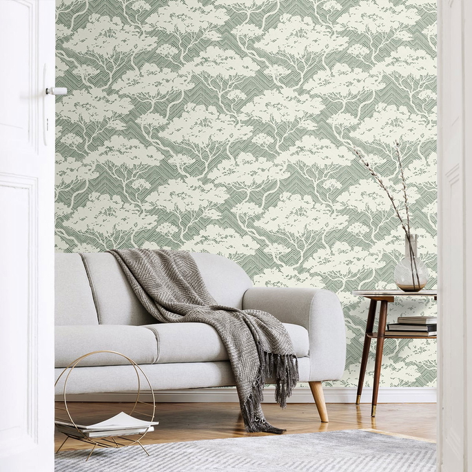 Seabrook Designs Nara Sage Wallpaper image 3 of 3