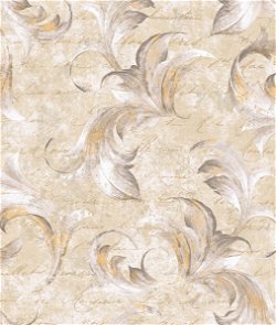Seabrook Designs Cousteau Acanthus Leaves Taupe & Gold Wallpaper