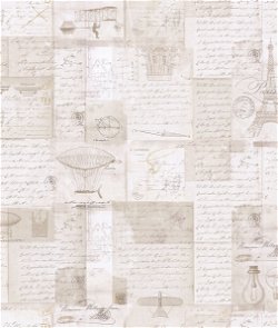 Seabrook Designs Columbus Script Gray & Bone Wallpaper