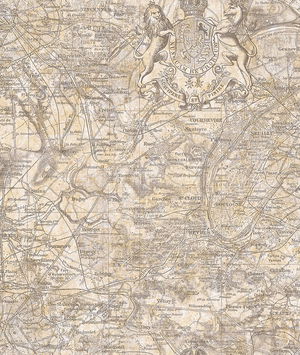 Seabrook Designs Vespucci Map Tan & Gold Wallpaper