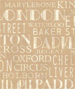 Seabrook Designs Livingstone Script Gold & Cream Wallpaper
