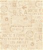 Seabrook Designs Earhart Labels Cream & Tan Wallpaper