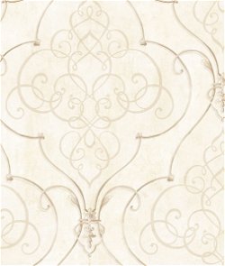 Seabrook Designs Fremont Damask Bone White & Pearl Wallpaper