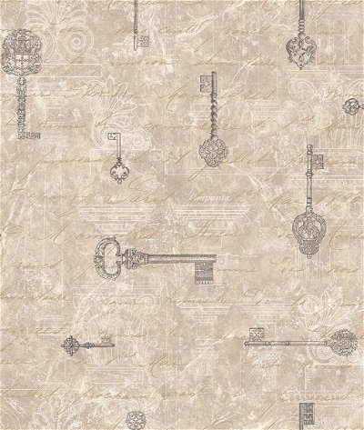 Seabrook Designs Drake Keys Taupe & Tan Wallpaper