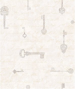 Seabrook Designs Drake Keys Greige & Charcoal Wallpaper