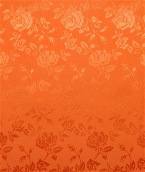 Orange Jacquard Satin Fabric