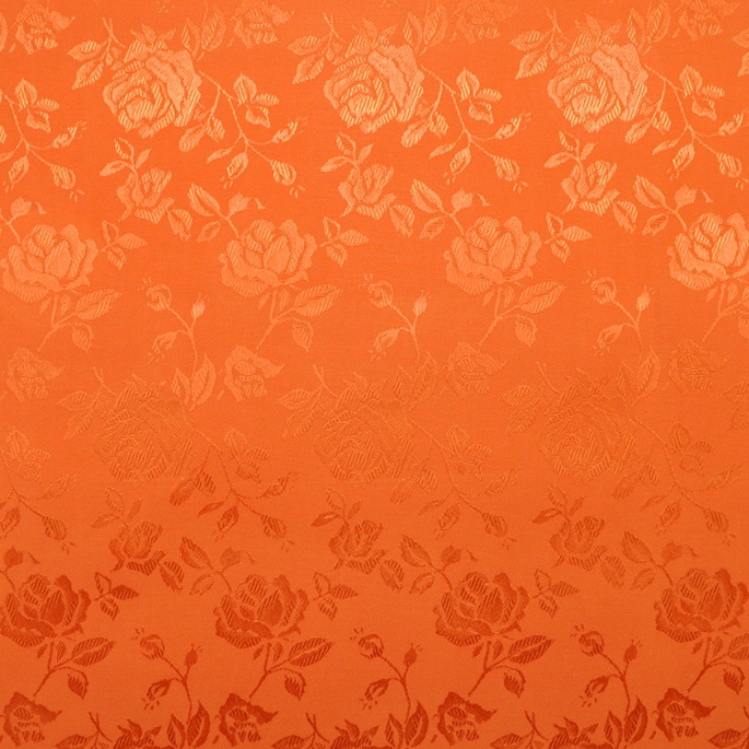 Orange Jacquard Satin Fabric image 1 of 2