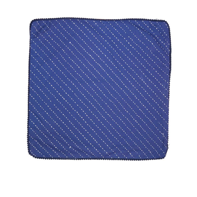 22" x 22" Jay Street Poma Poma Navy Decorative Pillow Cover image 2 of 3
