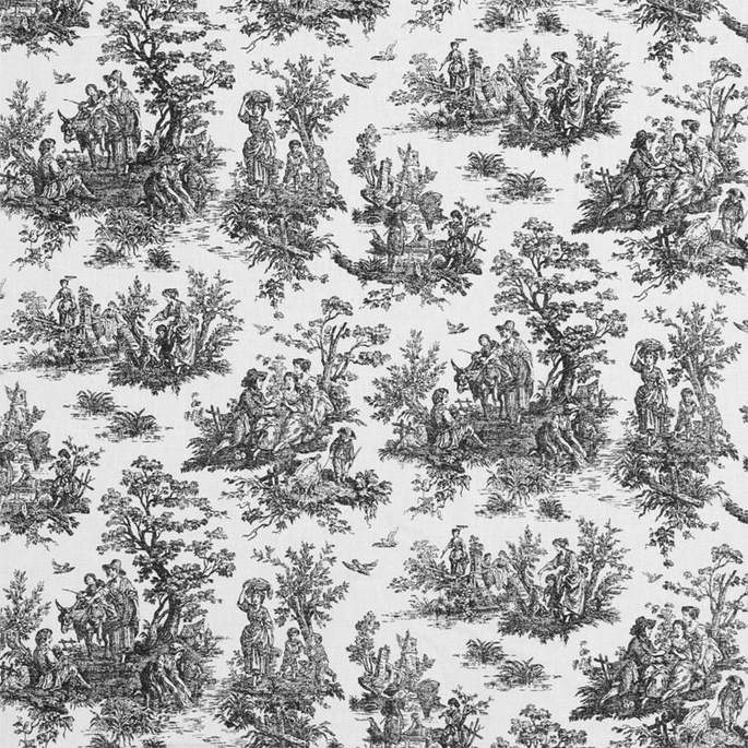 Premier Prints Jamestown Black Canvas Fabric image 1 of 5