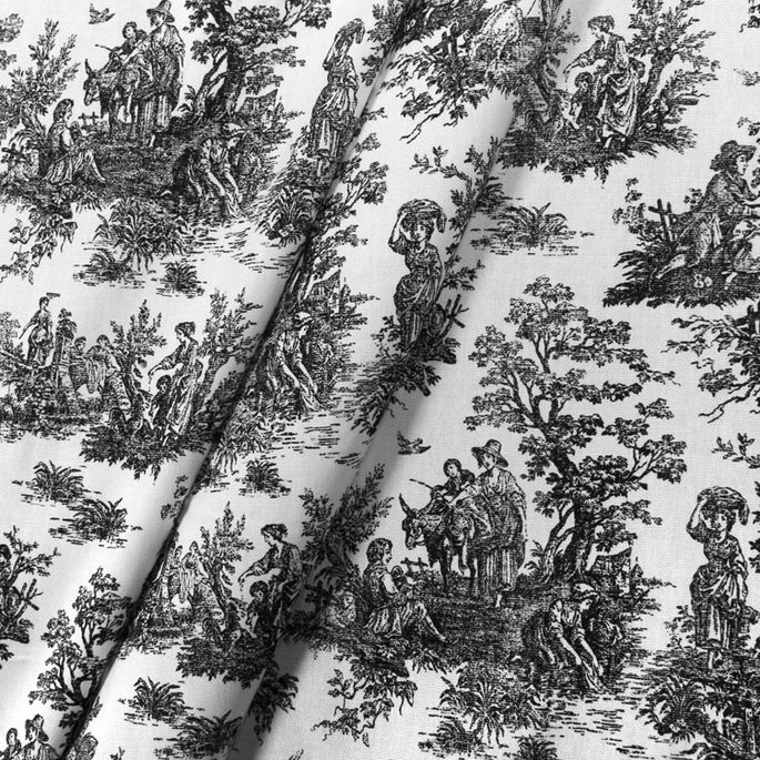 Premier Prints Jamestown Black Canvas Fabric image 3 of 5