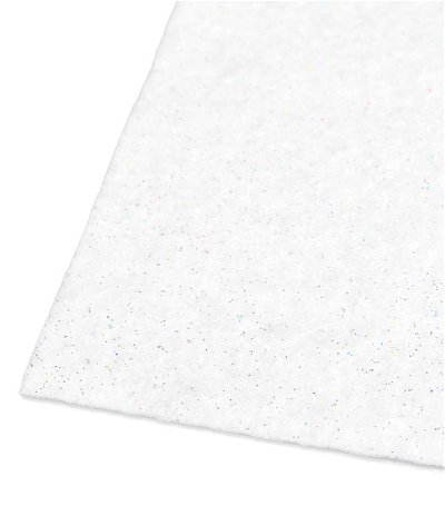 9 inch x 12 inch White Glitter Felt Sheet